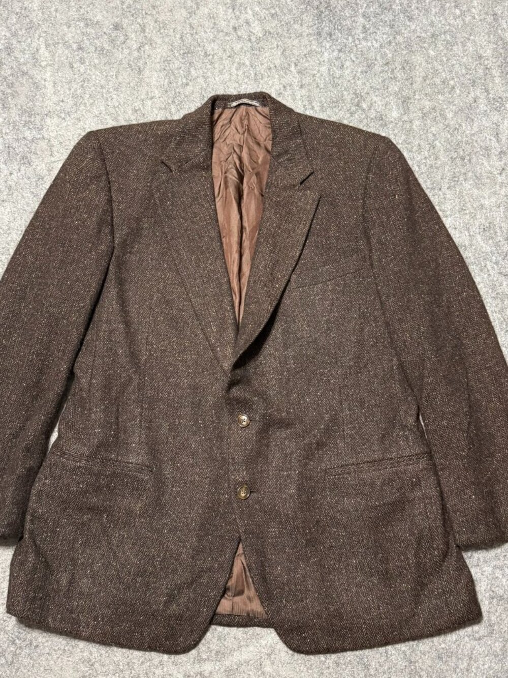 VTG Ermenegildo Zegna Soft 100% Cashmere Herringbone Sport Coat Sz EU 56/US 44R